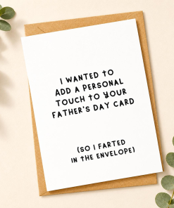 Cheeky, funny fathers day card for dad or step dad from his son or daughter this father’s day | Hilarious Birthday Gift for Dad