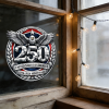 US 250th Anniversary Car Decal 11.81In Imitation Metal Relief Texture Removable No Residue Adhesive Waterproof Scratch Resistant Build for Car Window Laptop Skateboard Patriotic Decor